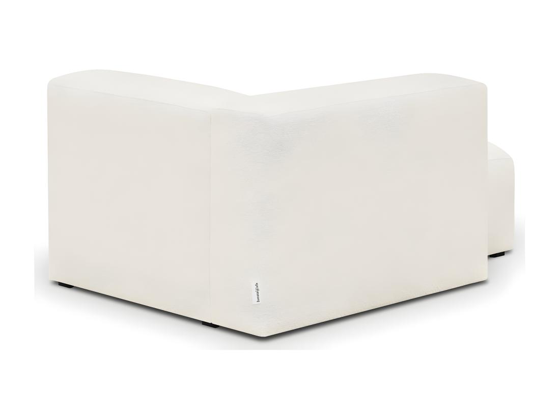 Vente Unique Méridienne D'angle à Gauche Modulable En Tissu Bouclette écru - Modulo