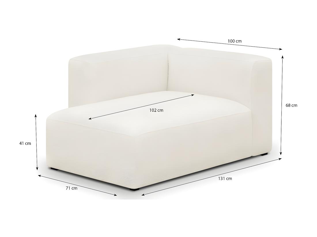 Vente Unique Méridienne D'angle à Gauche Modulable En Tissu Bouclette écru - Modulo