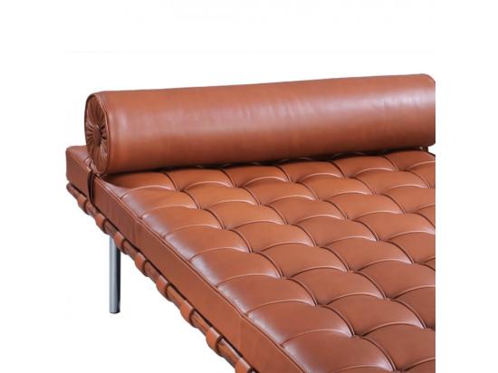 Vente Unique Méridienne Design Cuir Marron Capitonné Larkow