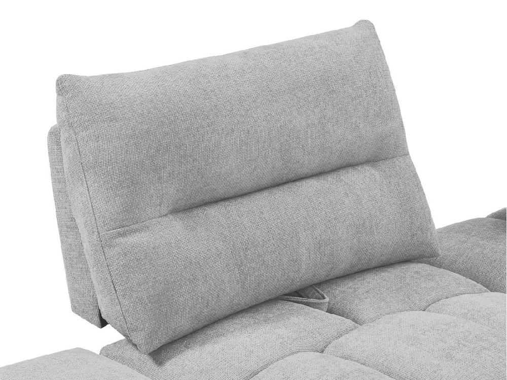 Vente Unique Méridienne Dossier Avance-recule En Tissu Texturé Gris Clair APOLIU