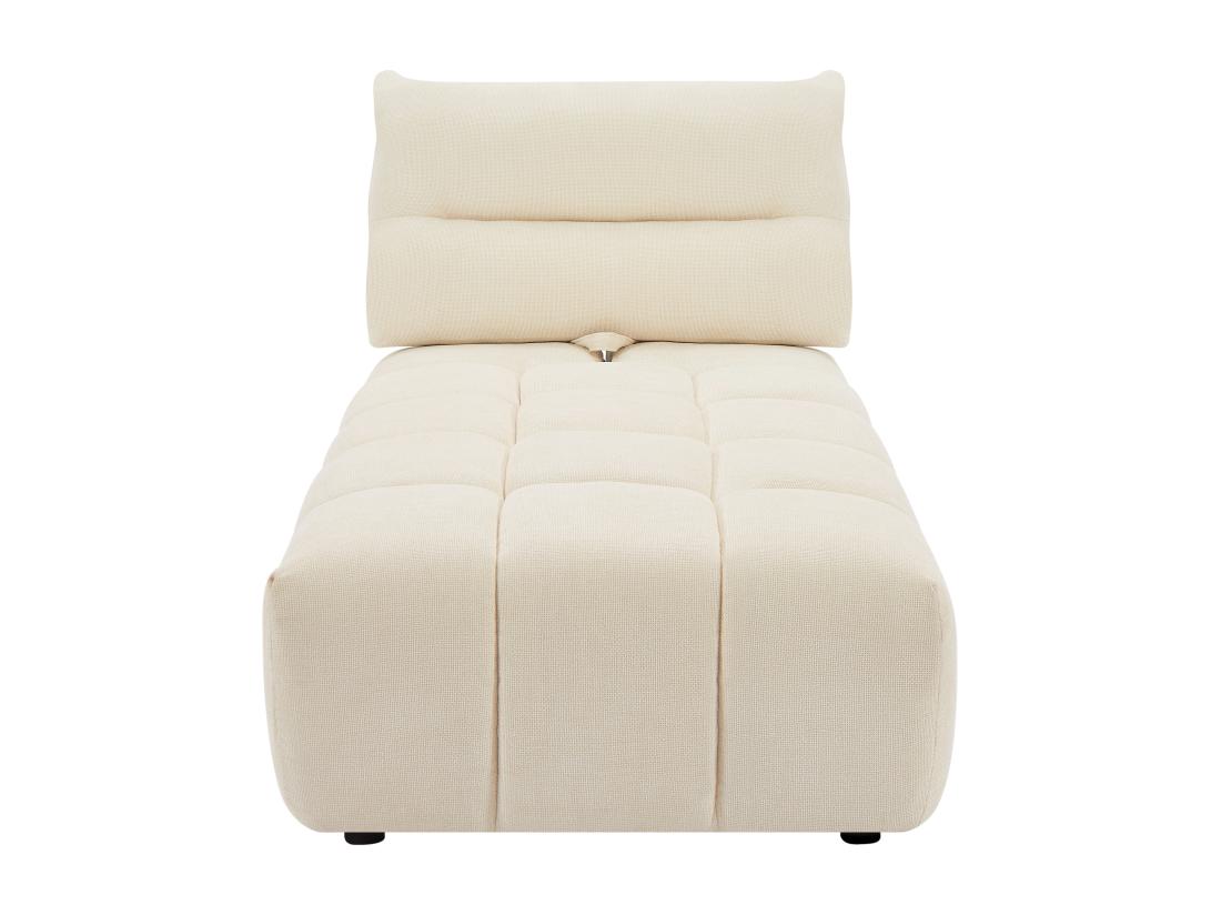 vente unique Méridienne dossier avance-recule en tissu texturé beige APOLIU