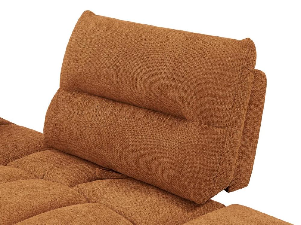 Vente Unique Méridienne Dossier Avance-recule En Tissu Texturé Terracotta APOLIU
