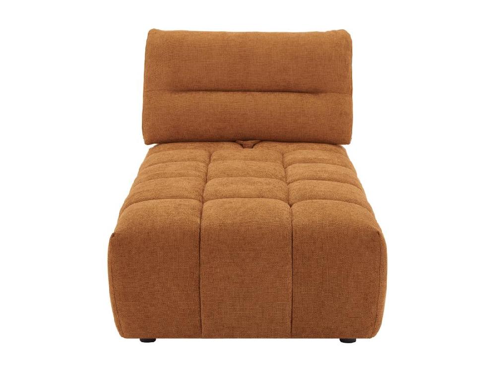 vente unique Méridienne dossier avance-recule en tissu texturé terracotta APOLIU