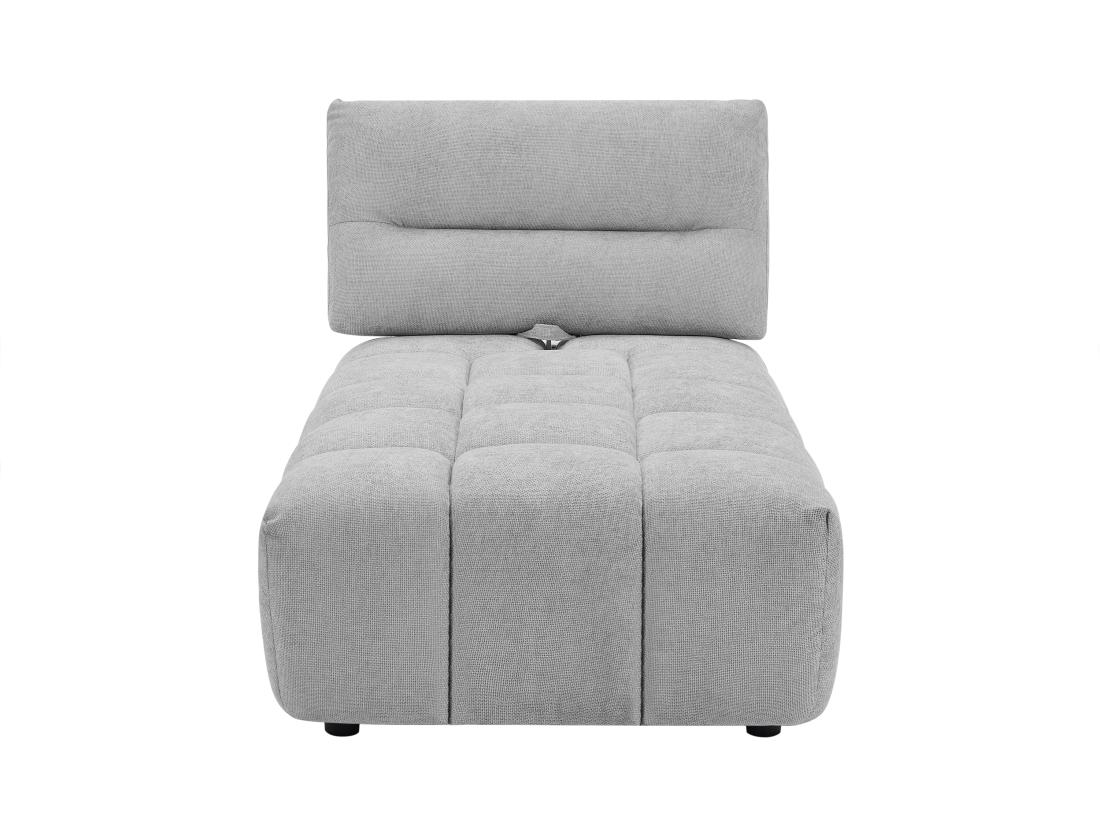 vente unique Méridienne dossier avance-recule en tissu texturé gris clair APOLIU