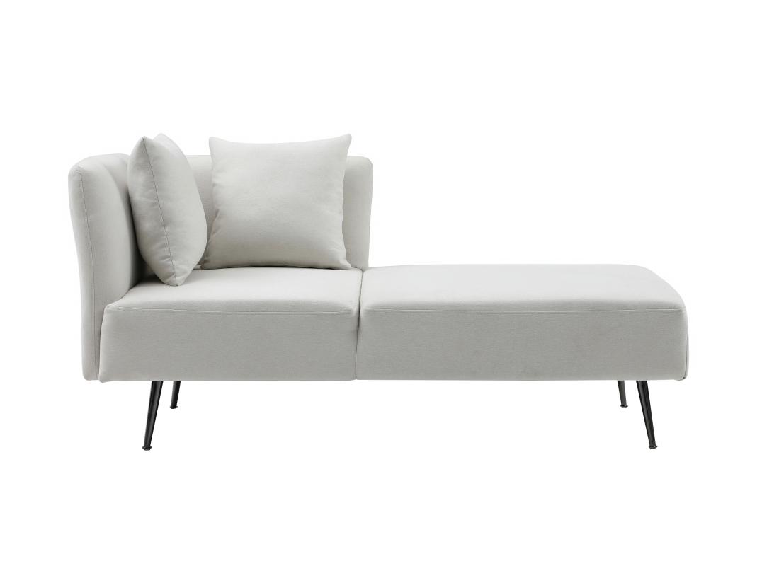 Vente Unique Méridienne Droite En Tissu Crème NAPASA