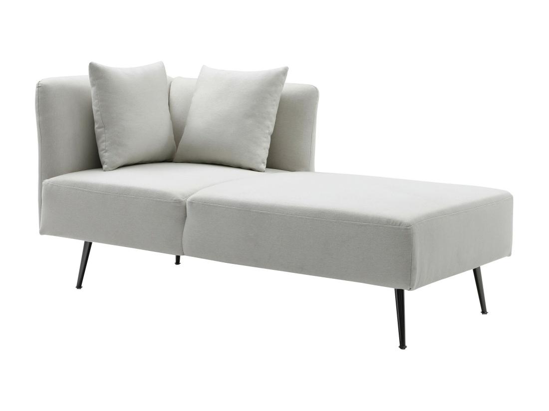 Vente Unique Méridienne Droite En Tissu Crème NAPASA