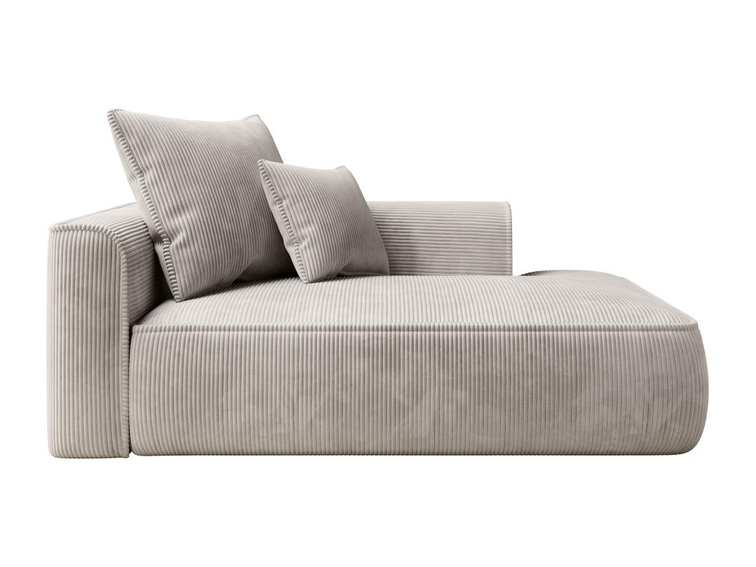 Vente Unique Méridienne Droite En Velours Côtelé Beige PINETA