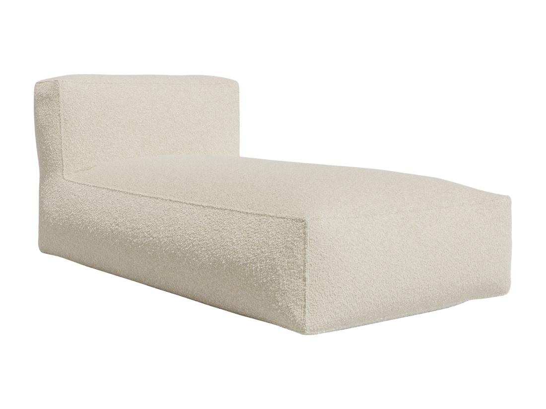 Vente Unique Méridienne En Tissu Bouclette Beige NOUMARA