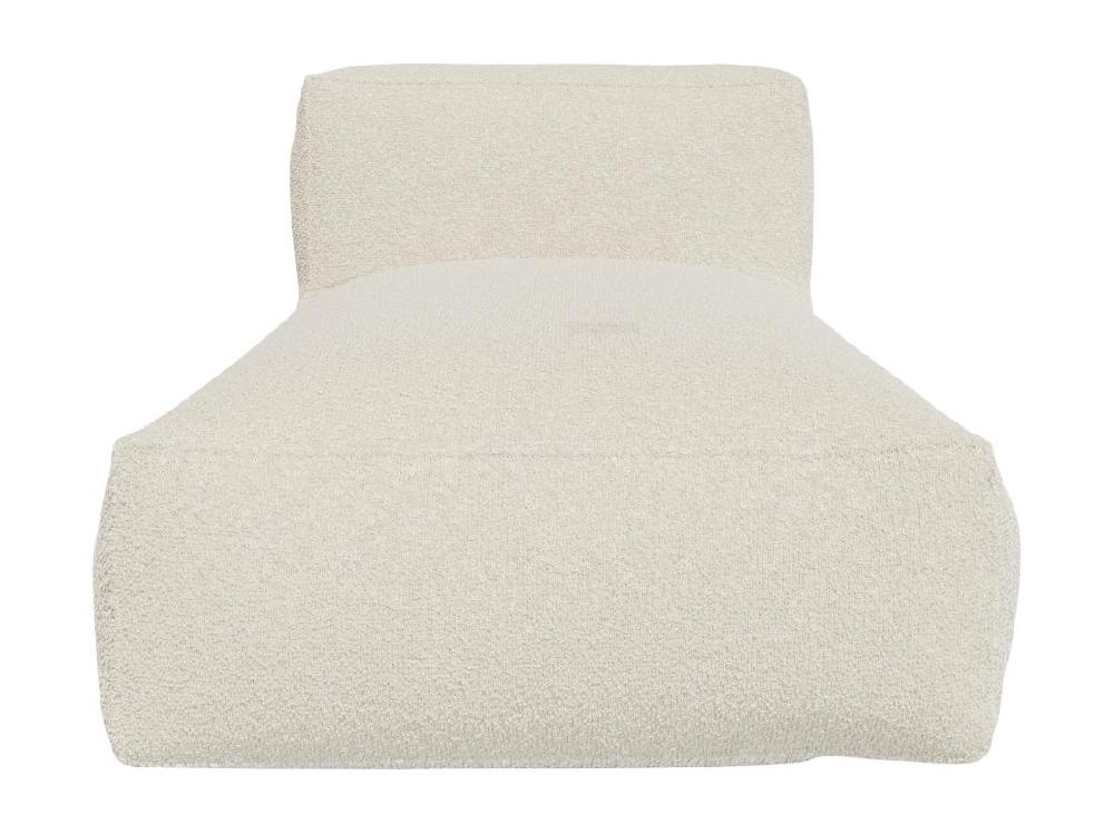 vente unique Méridienne en tissu bouclette beige NOUMARA
