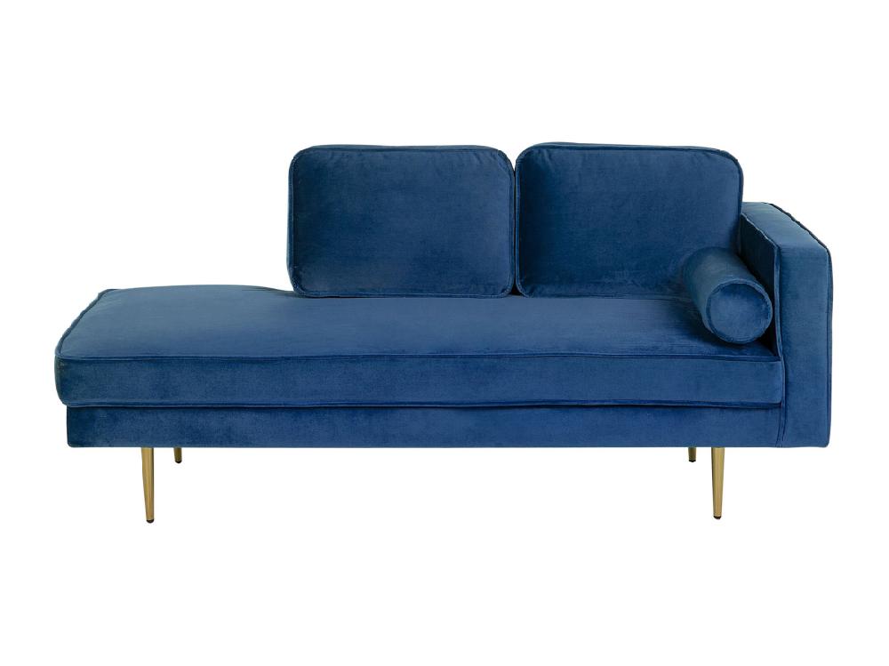 vente unique Méridienne en velours bleu marine côté droit MIRAMAS