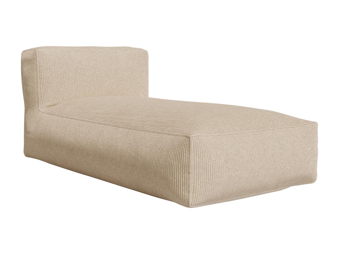 Vente Unique Méridienne En Velours Côtelé Beige NOUMARA