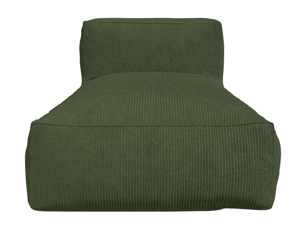 vente unique Méridienne en velours côtelé vert NOUMARA