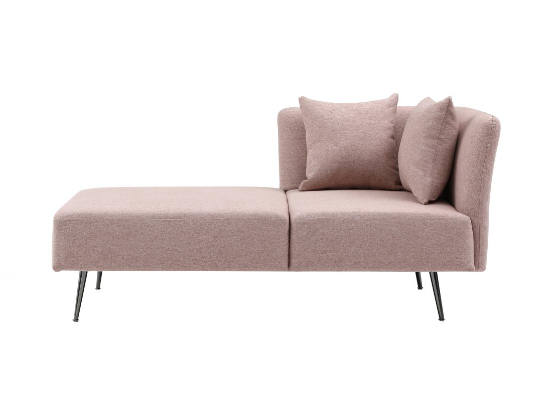 Vente Unique Méridienne Gauche En Tissu Rose NAPASA