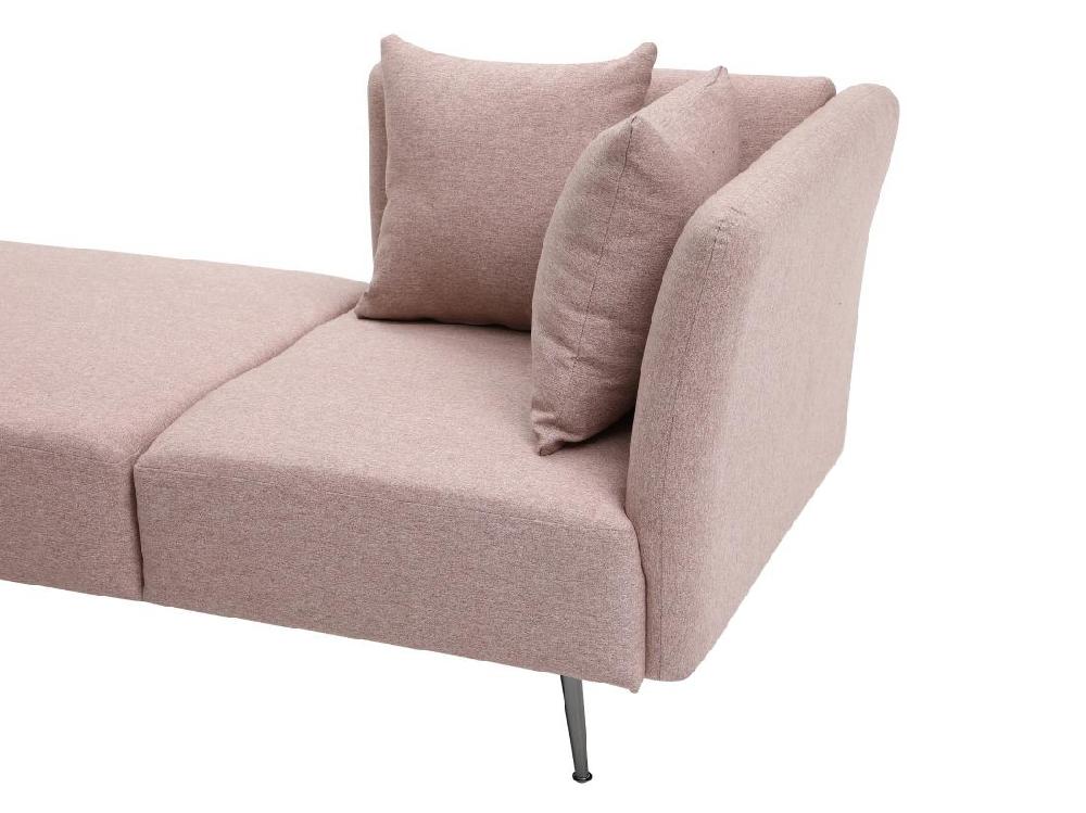 Vente Unique Méridienne Gauche En Tissu Rose NAPASA