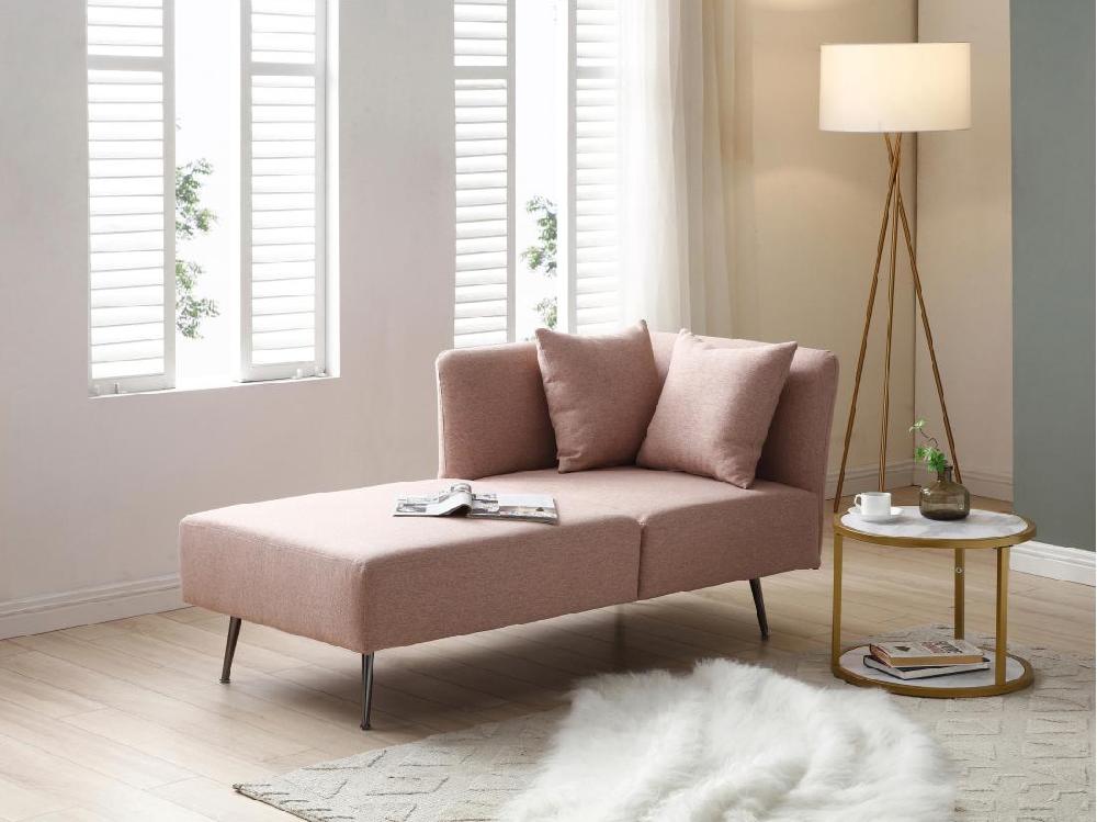 vente unique Méridienne gauche en tissu rose NAPASA