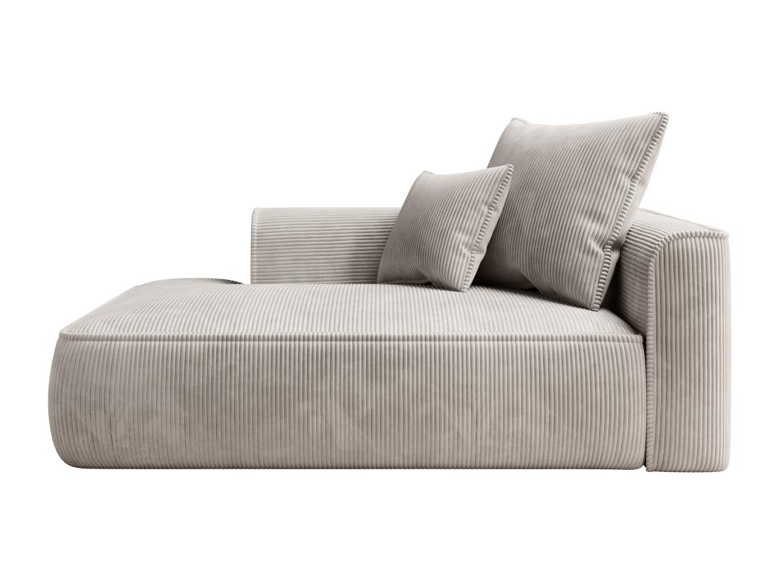 Vente Unique Méridienne Gauche En Velours Côtelé Beige PINETA