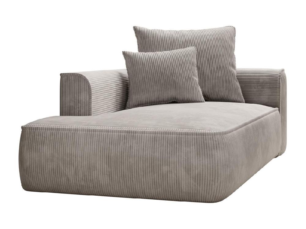 Vente Unique Méridienne Gauche En Velours Côtelé Beige PINETA