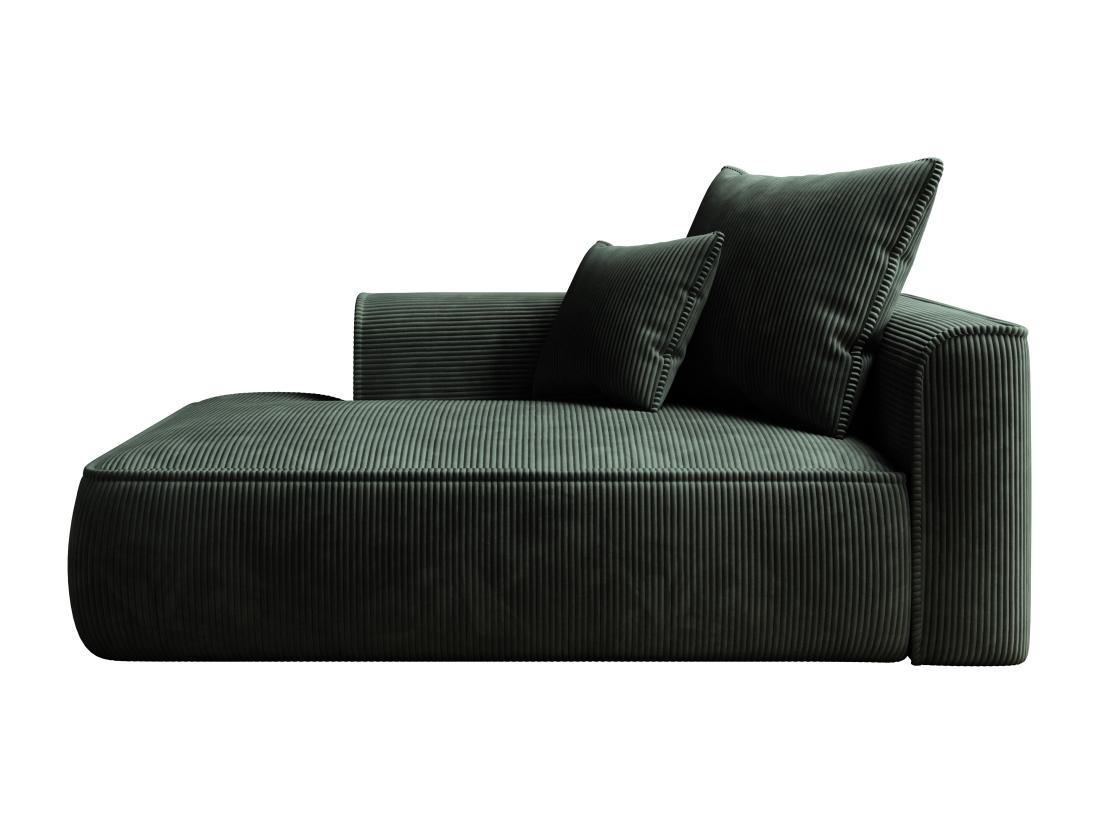 Vente Unique Méridienne Gauche En Velours Côtelé Vert PINETA