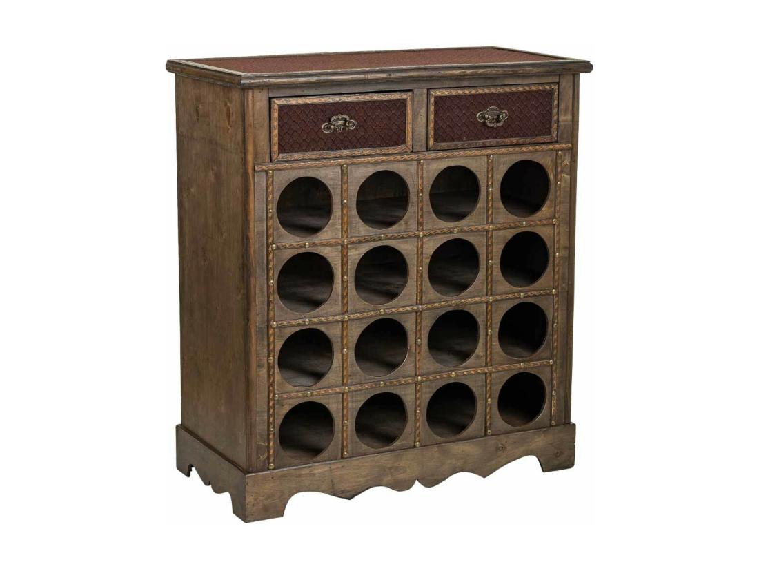 Vente Unique Meuble à Bouteilles En Bois Marron 63x31x69 5h