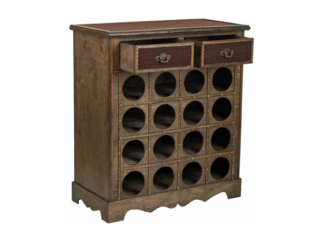 Vente Unique Meuble à Bouteilles En Bois Marron 63x31x69 5h