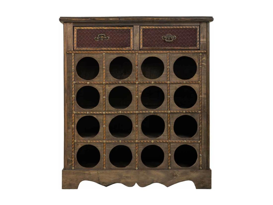 Vente Unique Meuble à Bouteilles En Bois Marron 63x31x69 5h