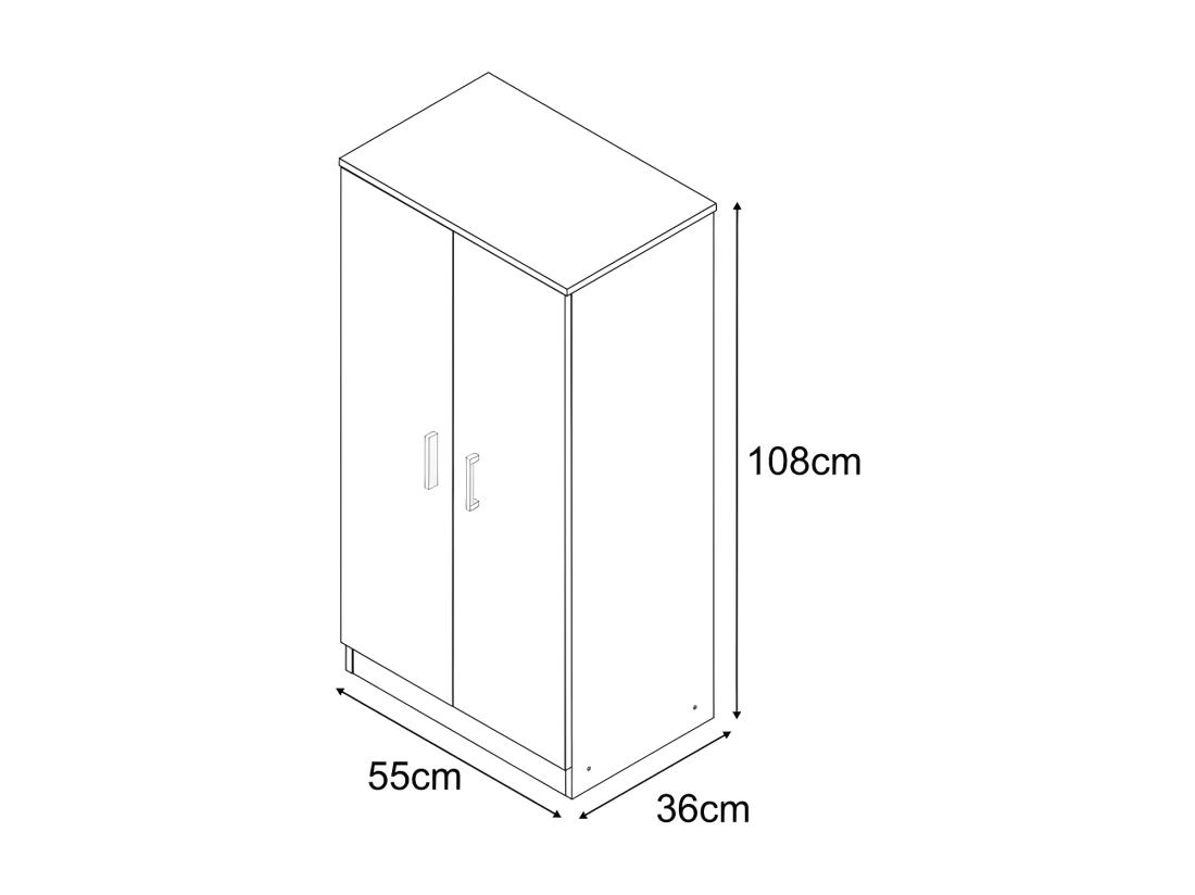Vente Unique Meuble à Chaussure 2 Portes Blanc - BASICA - L 55 X L 36 X H 108 Cm