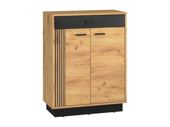 Vente Unique Meuble à Chaussures 2 Portes Battantes 1 Tiroir Nilo Bois