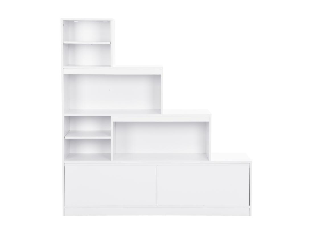 Vente Unique Meuble à Chaussures 2 Portes Et 6 Niches Avec LEDs En MDF - Blanc - LOVILA