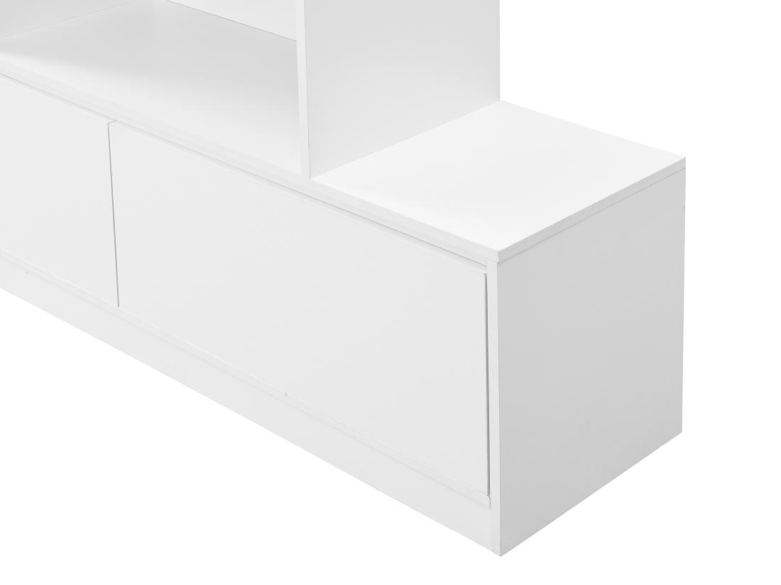 Vente Unique Meuble à Chaussures 2 Portes Et 6 Niches Avec LEDs En MDF - Blanc - LOVILA