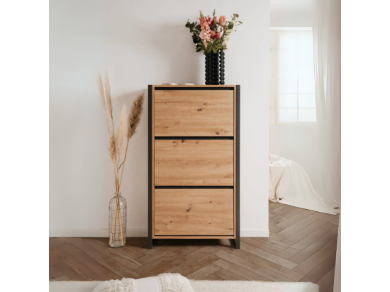 Vente Unique Meuble à Chaussures 3 Abattants L70 Cm - DENVER