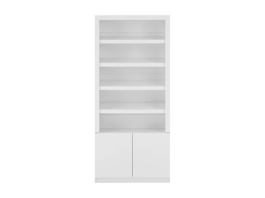 Vente Unique Meuble à Chaussures 5 Niches Et 2 Portes Avec LEDs En MDF - Blanc - DOLMINA