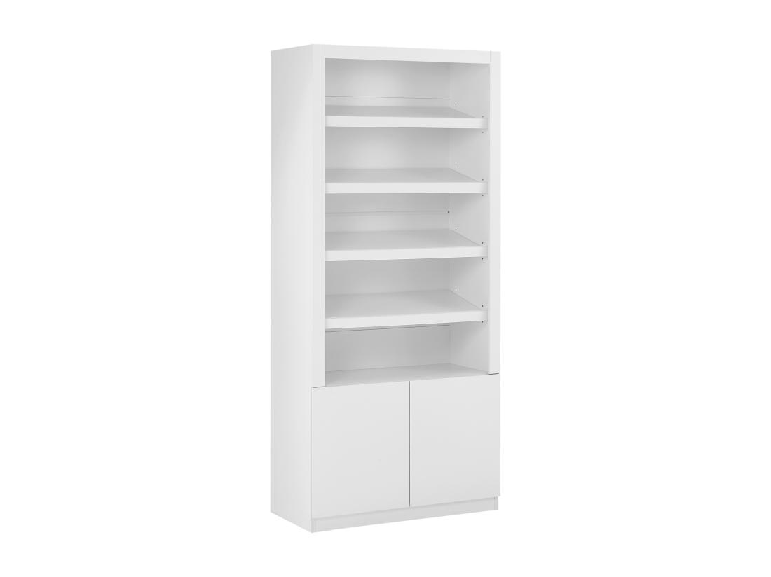 Vente Unique Meuble à Chaussures 5 Niches Et 2 Portes Avec LEDs En MDF - Blanc - DOLMINA