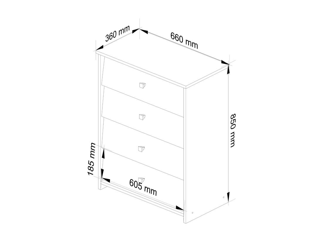 Vente Unique Meuble à Chaussures AKORD RUBIN Wengé 66 Cm 4 Portes Façade Wengé 4 étagères 66x36x85 Cm