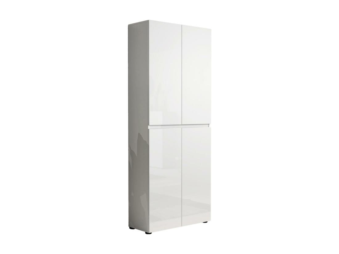 vente unique Meuble à chaussures Alberton Meuble à chaussures Armoire d'entrée polyvalente Rangement pour chaussures Made in Italy 80x34h200 cm Blanc brillant