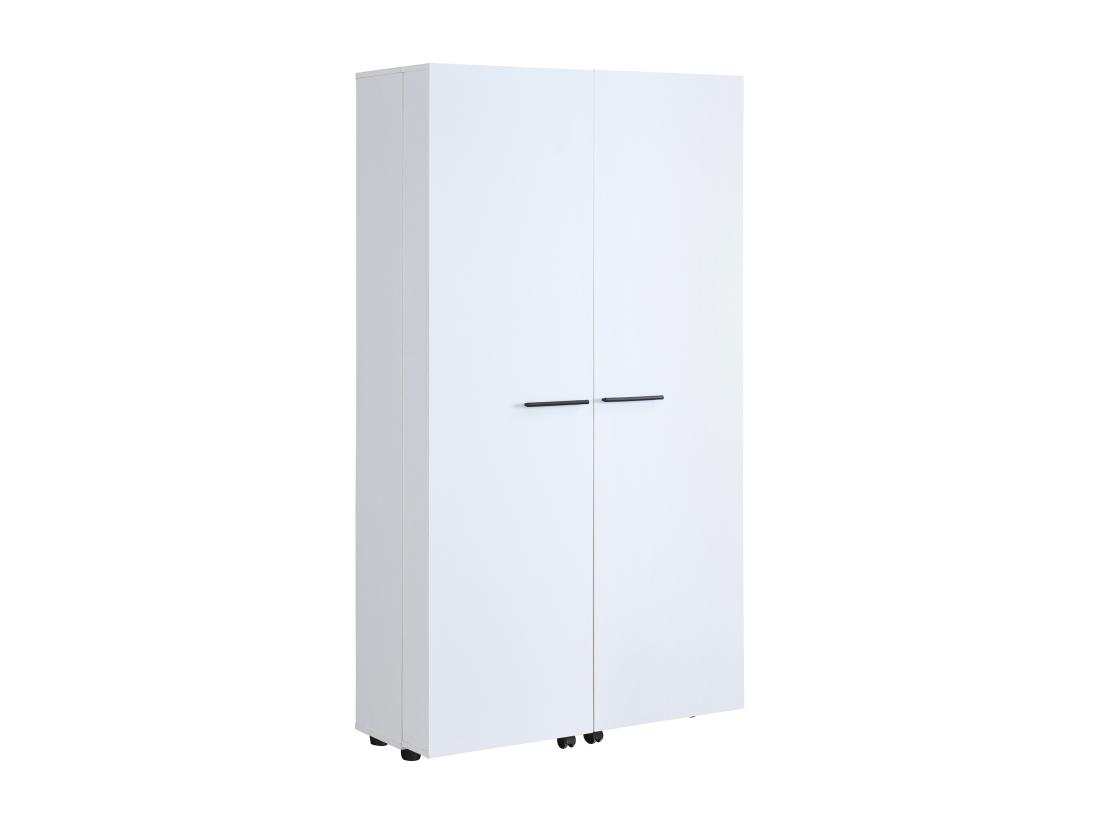 Vente Unique Meuble à Chaussures Avec 2 Portes - Blanc - CARLYA