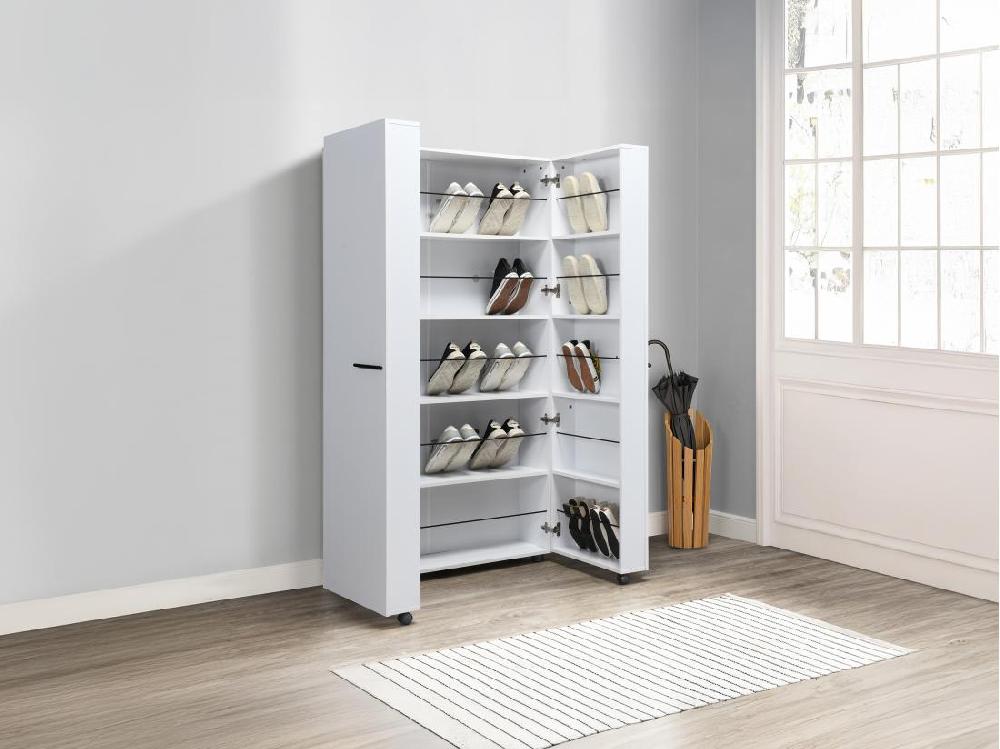 vente unique Meuble à chaussures avec 2 portes - Blanc - CARLYA