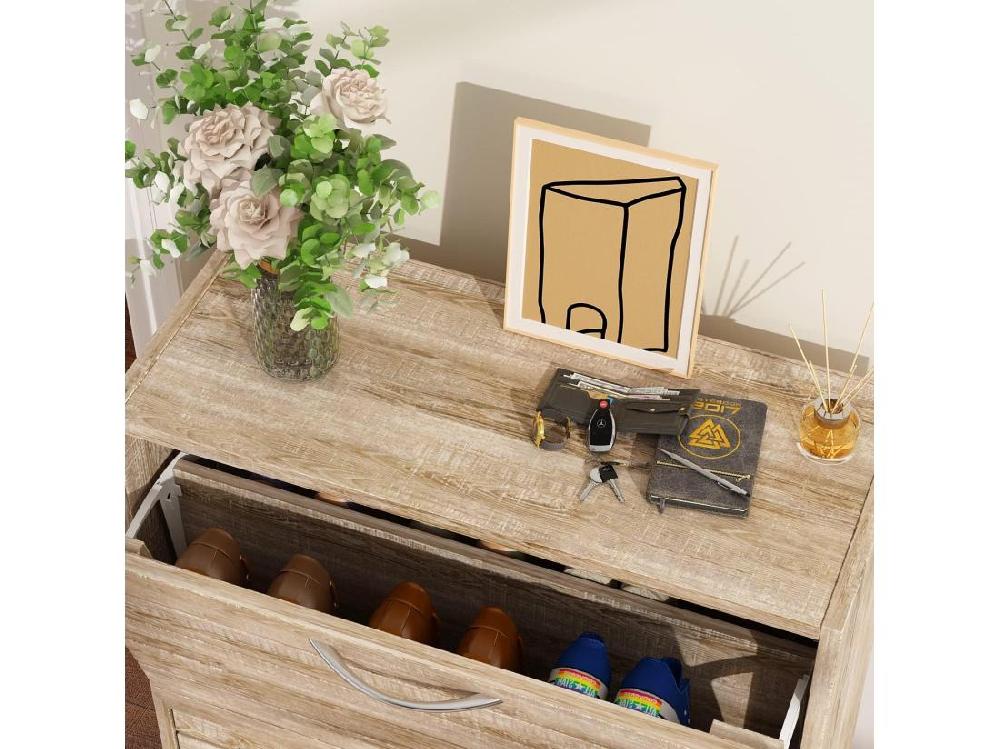 Vente Unique Meuble à Chaussures Avec Portes 54x24x107cm Marron