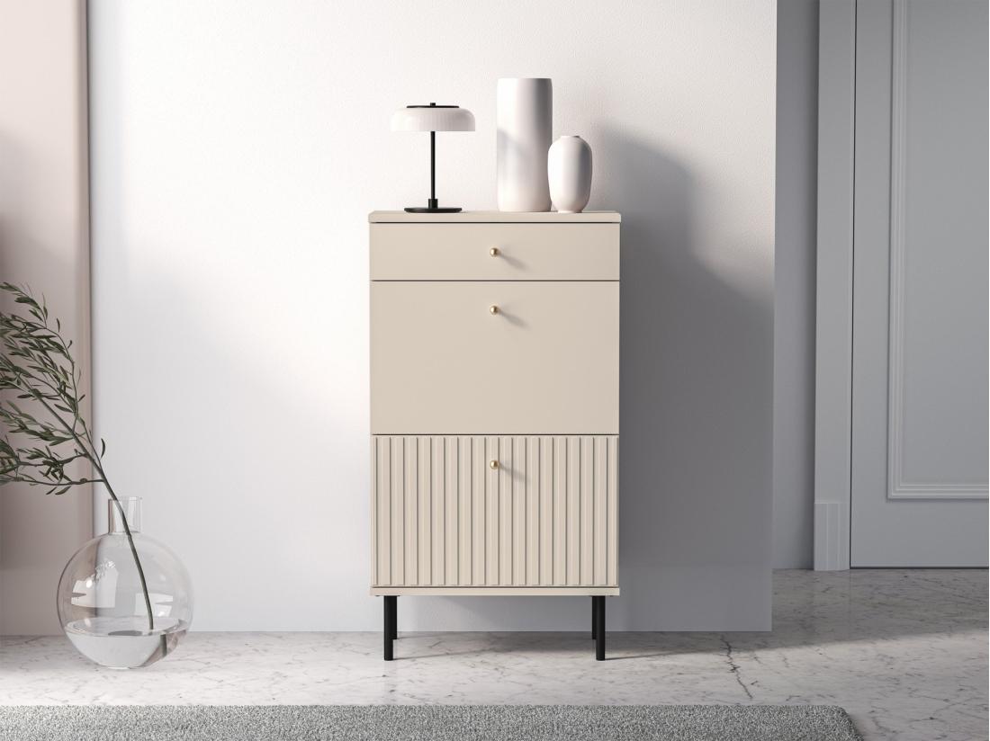 Vente Unique Meuble à Chaussures Avec Tiroir 55 Cm - Beige - CALETTO