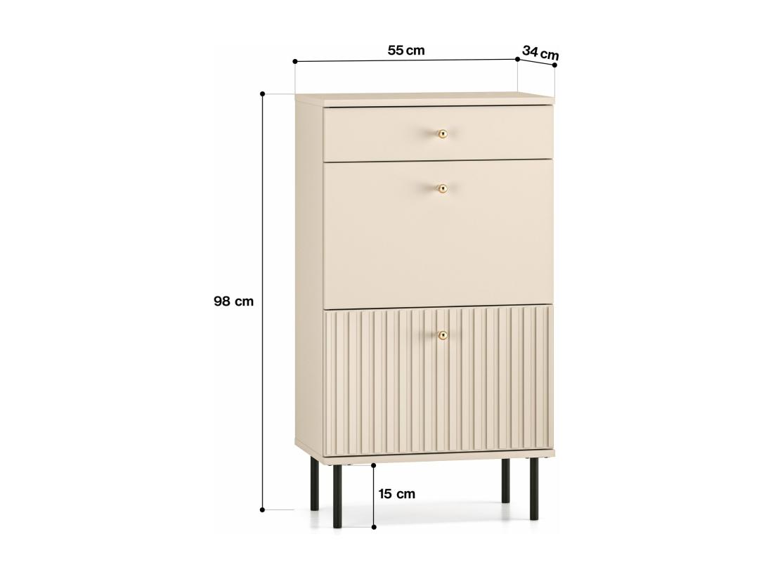 vente unique Meuble à chaussures avec tiroir 55 cm - beige - CALETTO