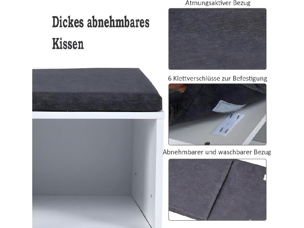 Vente Unique Meuble à Chaussures/Banc à Chaussures 104x30x48CM