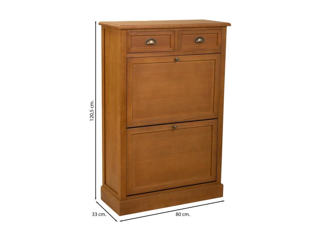 Vente Unique Meuble à Chaussures En Bois Marron 80x33x120 5h Cm