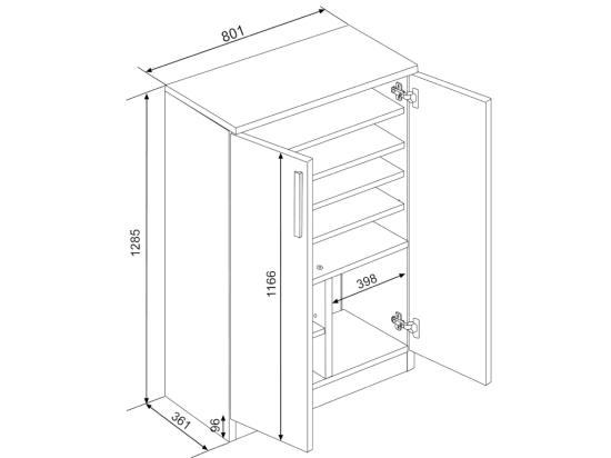 Vente Unique Meuble à Chaussures MATHIAS - 2 Portes - Blanc