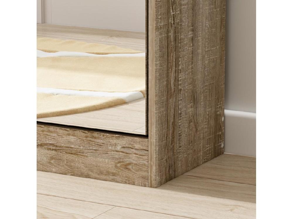 Vente Unique Meuble à Chaussures Miroir Avec 3 Abattants 5 Niveaux 12 Paires 107.5x54x24cm Bois