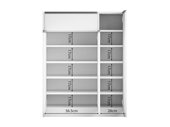 Vente Unique Meuble à Chaussures PARRA 3 Portes Et 1 Tiroir Coloris Blanc