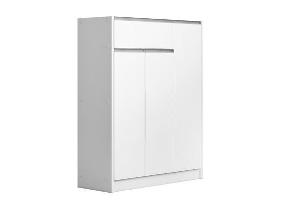 vente unique Meuble à chaussures PARRA 3 portes et 1 tiroir coloris blanc