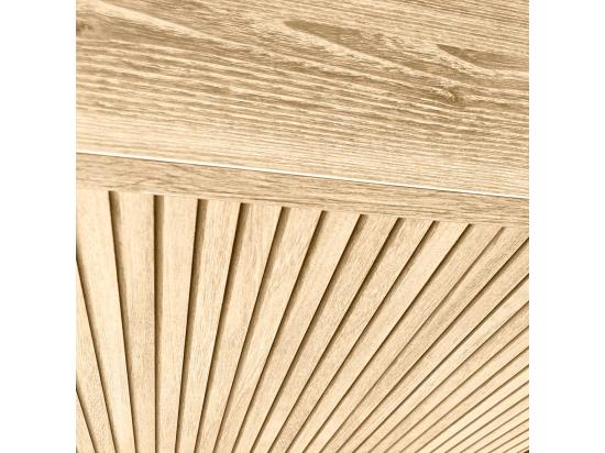 vente unique Meuble à chaussures/rangement - H87cm x L90cm x P27cm chêne portes impression lattes - Sunne