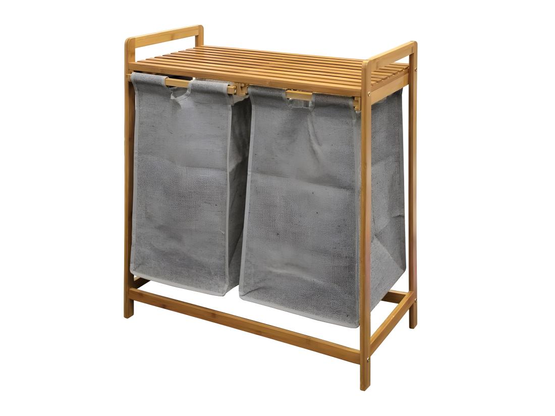 vente unique Meuble à Linge 2 Paniers "Tao" 73cm Naturel