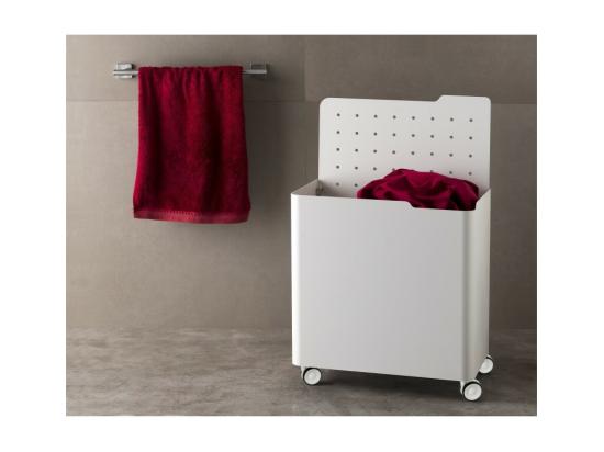 Vente Unique Meuble Bac à Linge Roulant LUCCA Avec Système De Fermeture Douce