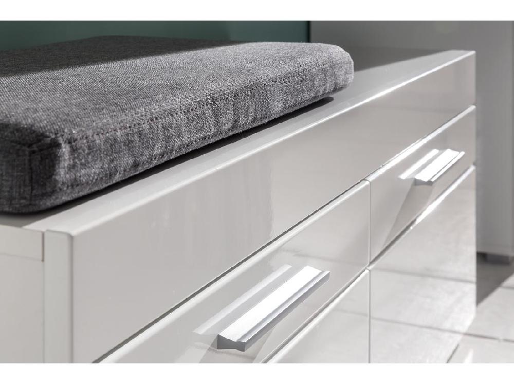 Vente Unique Meuble Bas D'entrée : Banc Mélaminé Blanc. 2 Compartiments Portes + étagères. L - H - P : 91 ] 42 |38 Cm