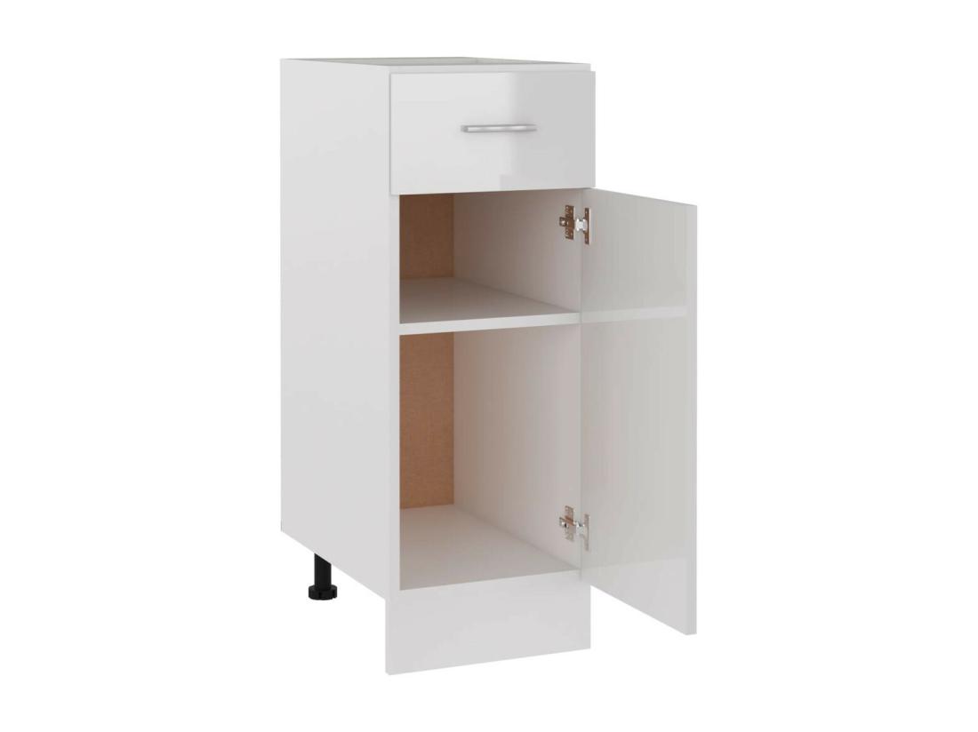Vente Unique Meuble Bas De Cuisine Blanc Brillant 30x46x81 5